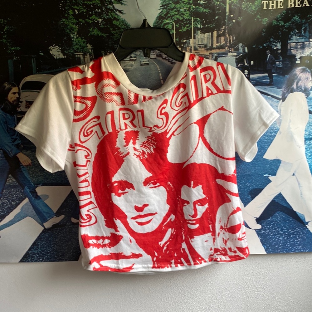 White and red graphic tee